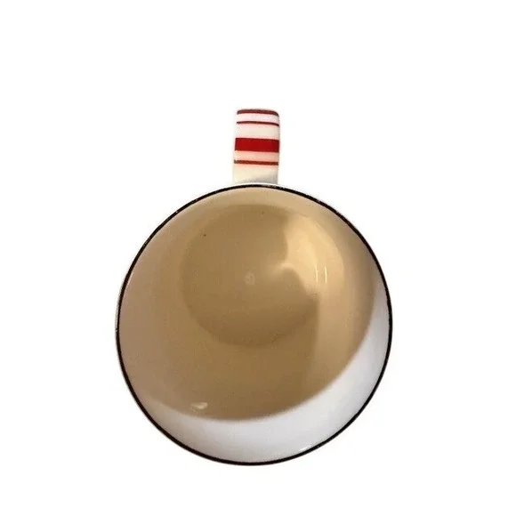 Starbucks Vintage 2001 Candy Cane Handle Mug White Snowflake Christmas Coffee - Picture 4 of 5